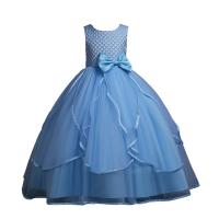 Polyester Princess Girl One-piece Dress with bowknot heart pattern PC