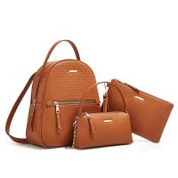 PU Leather Bag Suit large capacity & hardwearing & three piece & breathable Solid Set