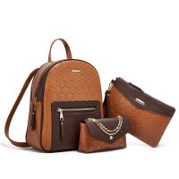 PU Leather Bag Suit embossing & three piece Set
