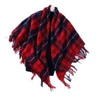 Polyester Tassels Women Scarf thicken & thermal printed plaid PC