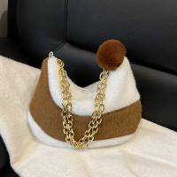 Plush Shoulder Bag with chain & soft surface PC