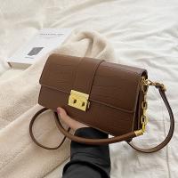 PU Leather Shoulder Bag soft surface & attached with hanging strap Stone Grain PC