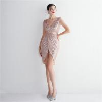 スパンコール & ポリエステル ショートイブニングドレス 選択のためのより多くの色 一つ