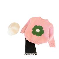 Algodón Suéter chica, de punto, floral, más colores para elegir,  trozo