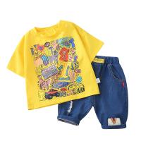 Cotton Slim Boy Clothing Set & two piece Pants & top printed Set