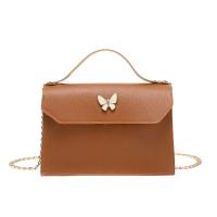 PU Leather Handbag with chain & soft surface butterfly pattern PC