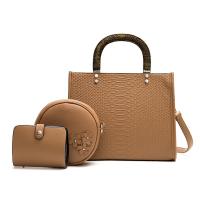 PU Leather Bag Suit embossing & attached with hanging strap & three piece snakeskin pattern Set
