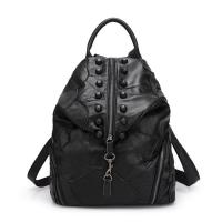 Leather Backpack large capacity & soft surface geometric PC