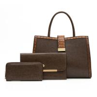 PU Leather Bag Suit three piece Solid Set