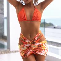Polyamide Bikini & three piece printed orange Set