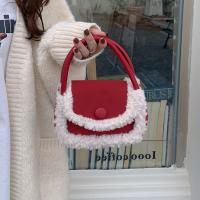 Plush & PU Leather Easy Matching Handbag attached with hanging strap PC