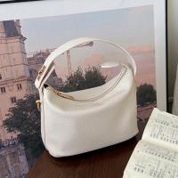 PU Leather Handbag soft surface & attached with hanging strap white PC
