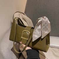 PU Leather with silk scarf Shoulder Bag soft surface crocodile grain PC