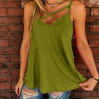 Polyester Camisole deep V & loose Polyester Solid PC
