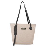 PU Leather & Canvas Tote Bag Shoulder Bag large capacity & soft surface letter PC