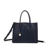 PU Leather Handbag large capacity & soft surface Polyester Lichee Grain black PC