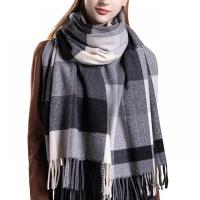 Wool Tassels Women Scarf thermal Polyester knitted plaid PC
