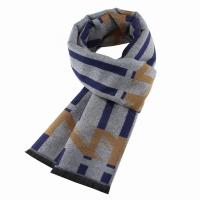Mixed Fabric Men Scarf thermal plaid PC