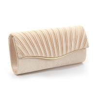 Satin Clutch Bag soft surface & attached with hanging strap beige PC