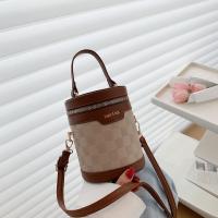 PU Leather Handbag soft surface & attached with hanging strap plaid PC