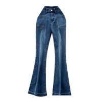 Mixed Fabric bell-bottom Women Jeans Solid PC