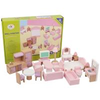 Wooden Play House Toy Solid multi-colored Box