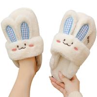 Plush Fluffy slippers & anti-skidding PVC plain dyed Cartoon Pair
