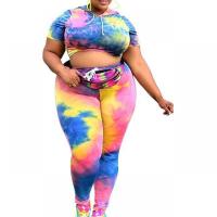 Venetian Crop Top Women Casual Set & two piece Polyester multi-colored PC