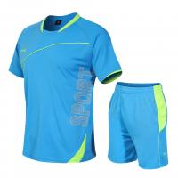 Polyester Quick Dry Men Sportswear Set flexible & breathable short patchwork PC
