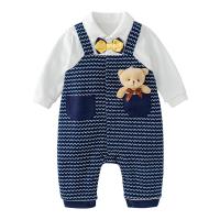 Katoen Baby Jumpsuit Striped Marine Blauw stuk