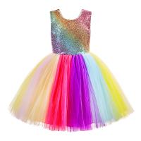 Chemical Fiber A-line Girl One-piece Dress plain dyed Solid multi-colored PC