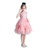 Chemical Fiber Ball Gown Girl One-piece Dress plain dyed Solid PC