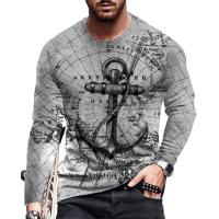 Spandex Plus Size Men Long Sleeve T-shirt & loose printed abstract pattern PC
