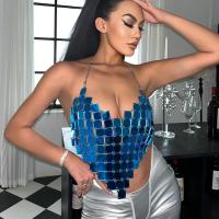 Acrylic Tank Top backless Sequin blue : PC