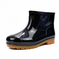 PVC Rain Boots & anti-skidding & waterproof Solid black Pair