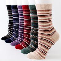 Nylon & Spandex & Cotton Women Knee Socks sweat absorption striped mixed colors Bag