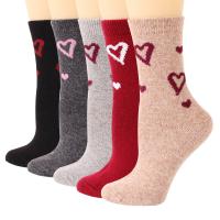 Nylon & Spandex & Cotton Women Knee Socks thermal heart pattern mixed colors Bag
