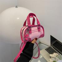 PU Leather Handbag soft surface & attached with hanging strap pink PC