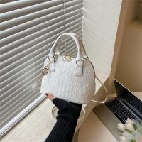 PU Leather Shell Shape Handbag attached with hanging strap crocodile grain PC