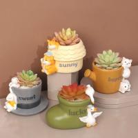 Resin Flower Pot for home decoration Painted PC