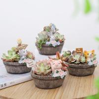 Resin Flower Pot Cute Painted PC