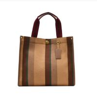 Canvas Handbag soft surface & attached with hanging strap striped PC