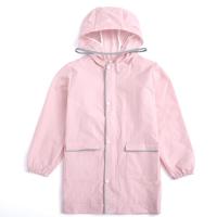 Polyester Fabrics reflective Children One Piece Raincoat & waterproof PU Rubber plain dyed Solid PC
