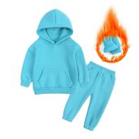 Cotton Children Clothes Set & two piece & loose Sweatshirt & Pants plain dyed Solid Set
