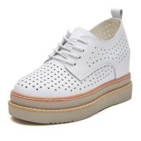 Cowhide Women Casual Shoes inside heighten & anti-skidding & breathable Solid Pair
