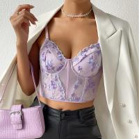 Polyester Slim Camisole embroidered light purple PC