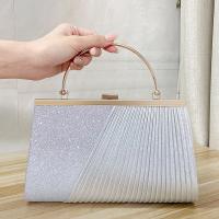 Cloth Clutch Bag attached with hanging strap silver PC