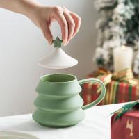 Ceramics thermostability Mug christmas design Solid green PC