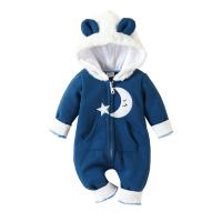 Polyester Costume de bébé rampant Imprimé bleu profond et blanc pièce