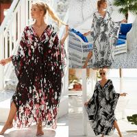 Rayon Swimming Cover Ups side slit & sun protection & loose printed : PC